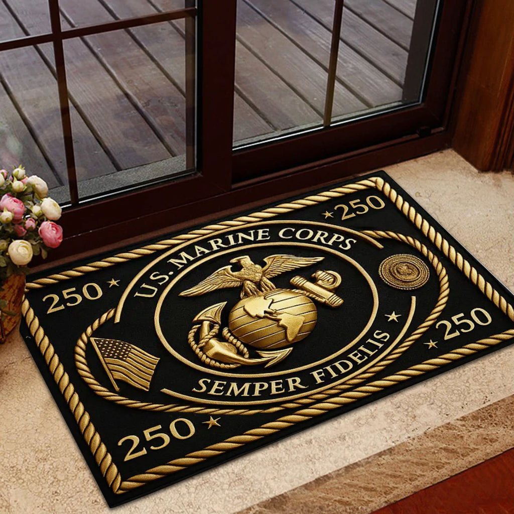 US Marine Corps 250th Anniversary Custom Doormat – MAITM12686
