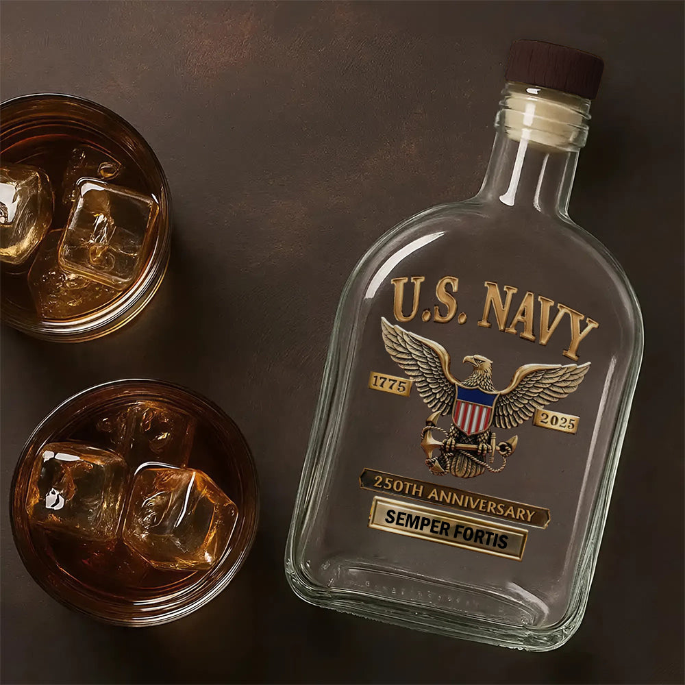 US Navy 250th Anniversary 25oz Empty Whiskey Bottle – MAITM12722