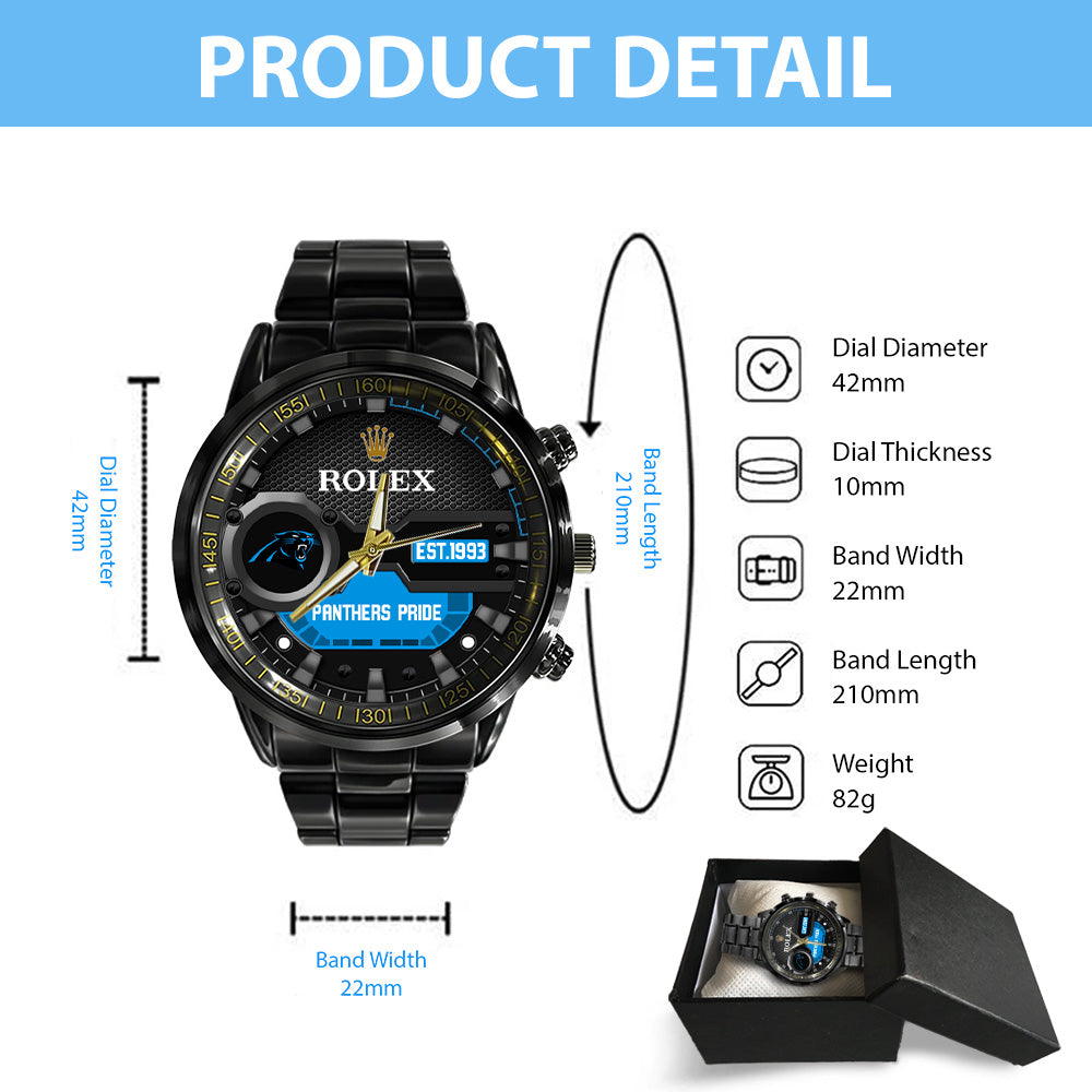 Carolina Panthers x Rolex Black Stainless Steel Watch – MAITM13203