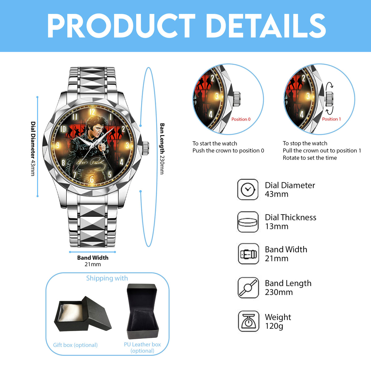 Elvis Presley Alloy Luxury Quartz Watch – MAITM 11696