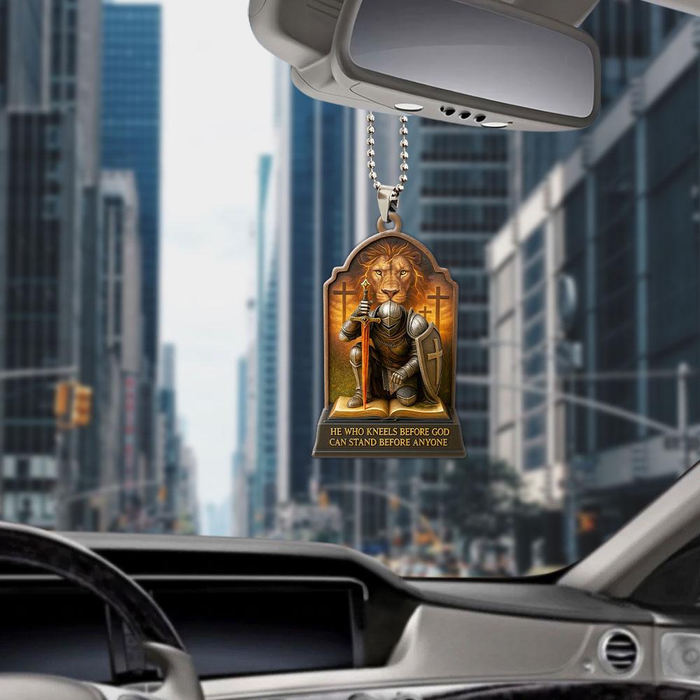 Kneel Before God Custom Shape 2-Side Printed Acrylic Car Ornament – MAITM12508