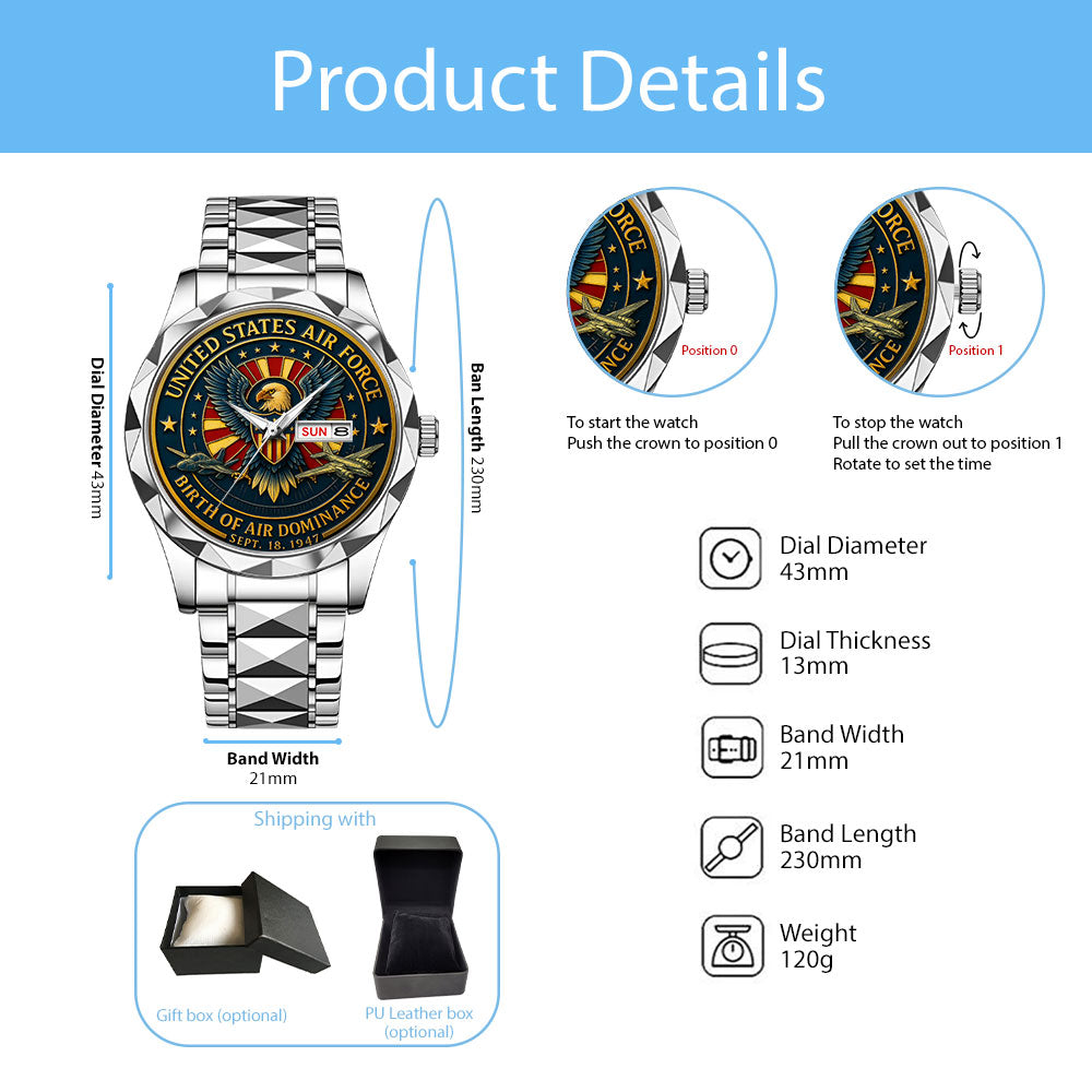 US Air Force Alloy Luxury Quartz Watch – MAITM12593