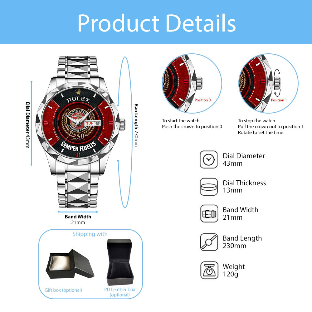 US Marine Corps x Rolex Alloy Luxury Quartz Watch – MAITM 12243