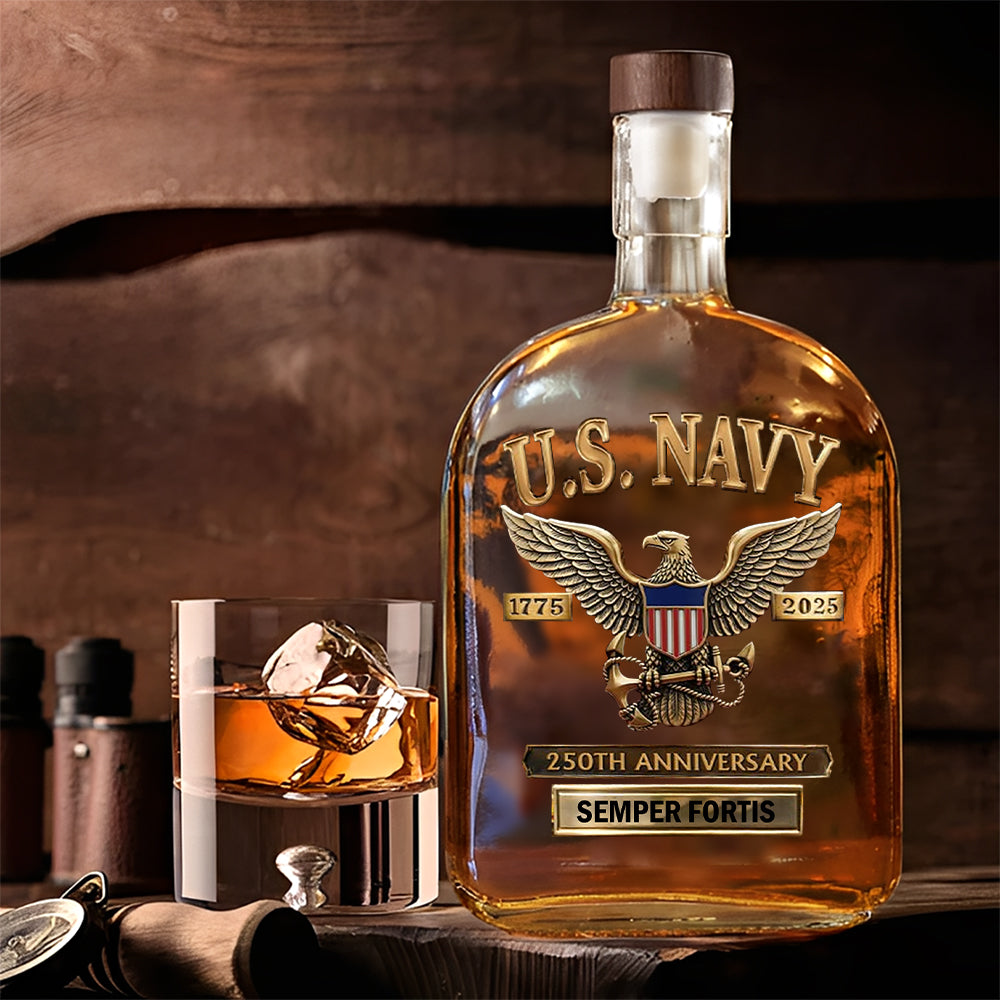 US Navy 250th Anniversary 25oz Empty Whiskey Bottle – MAITM12722