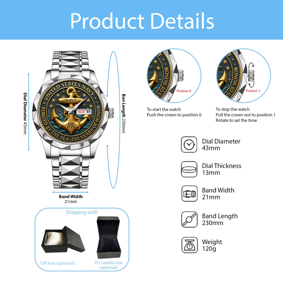 US Navy Alloy Luxury Quartz Watch – MAITM 12450