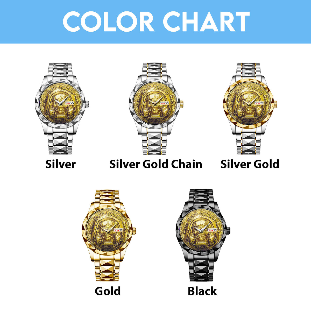 Iron Maiden Alloy Luxury Quartz Watch – MAITM 11936