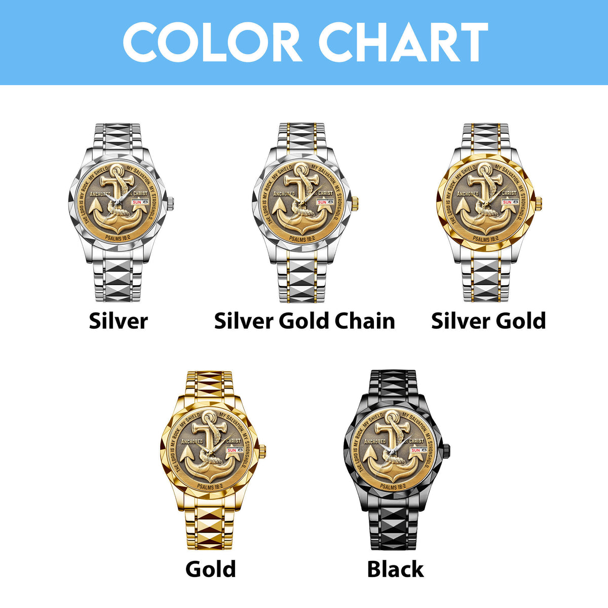Anchored in Christ Alloy Luxury Quartz Watch – MAITM 12489