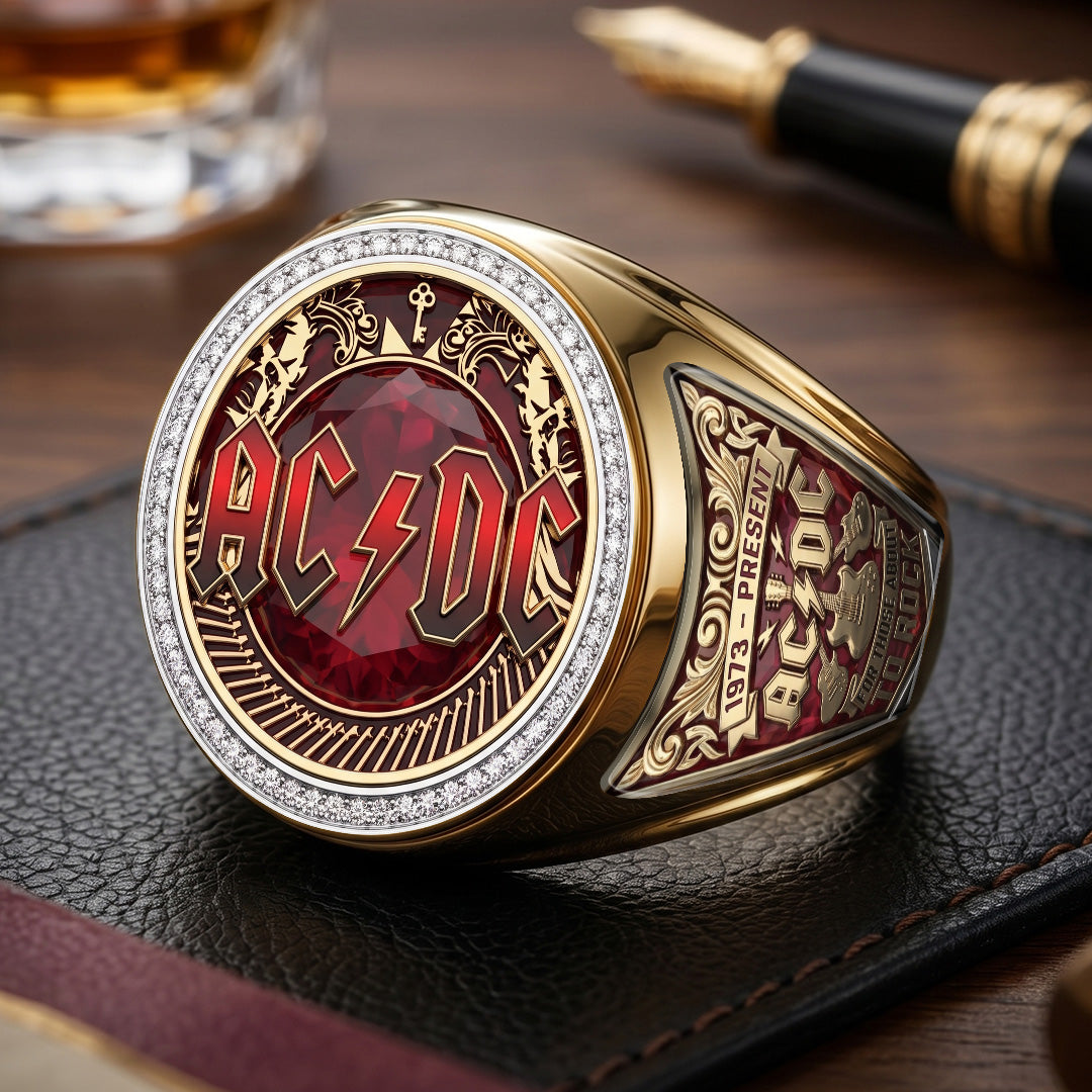 AC/DC 3D Engraved Ring – TMTHU8057