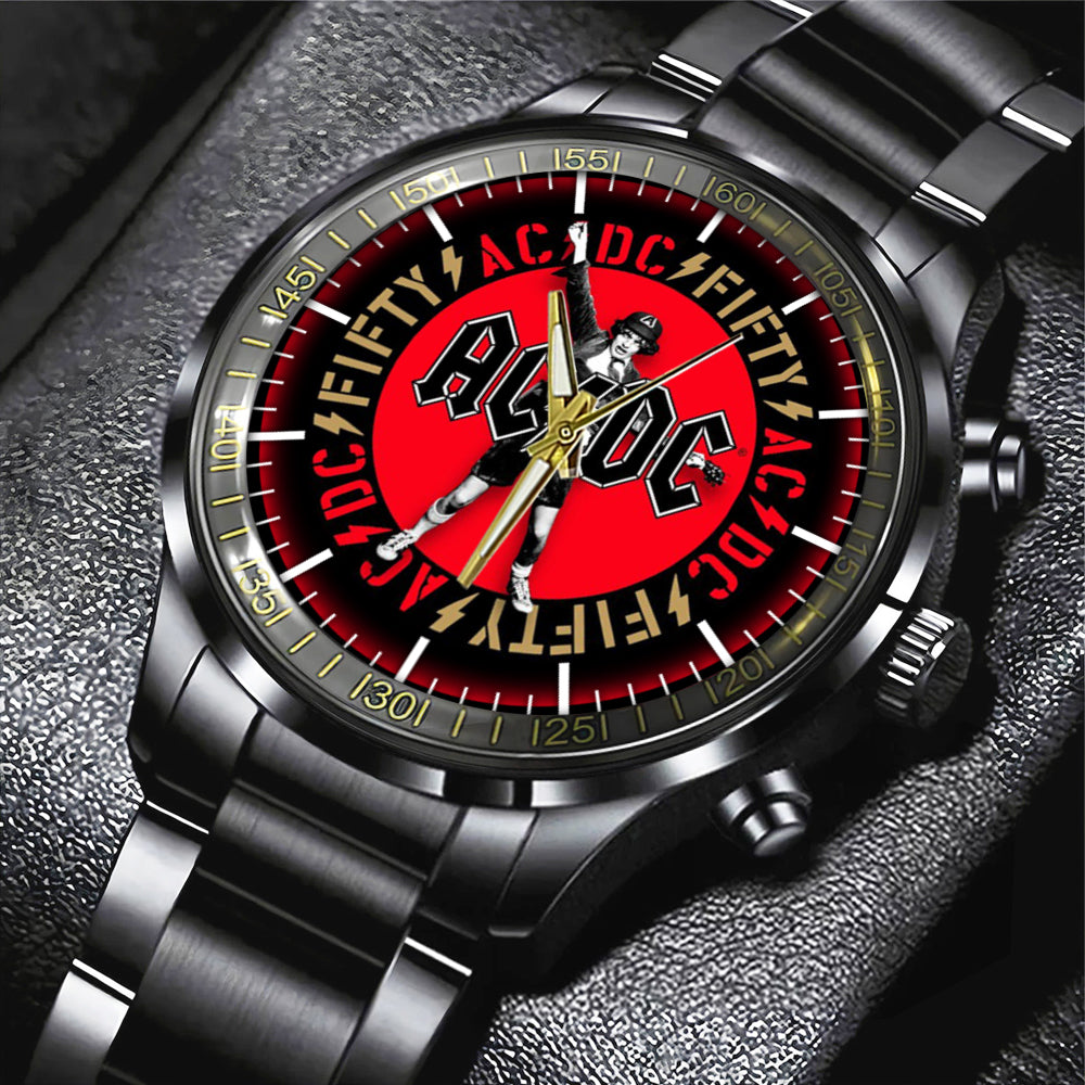 AC/DC Black Stainless Steel Watch – GNE 679
