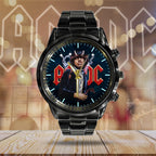 AC/DC Black Stainless Steel Watch – HUANNM 5299