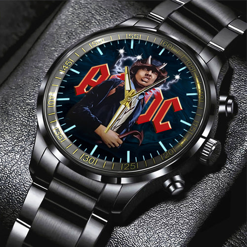 AC/DC Black Stainless Steel Watch – HUANNM 5299