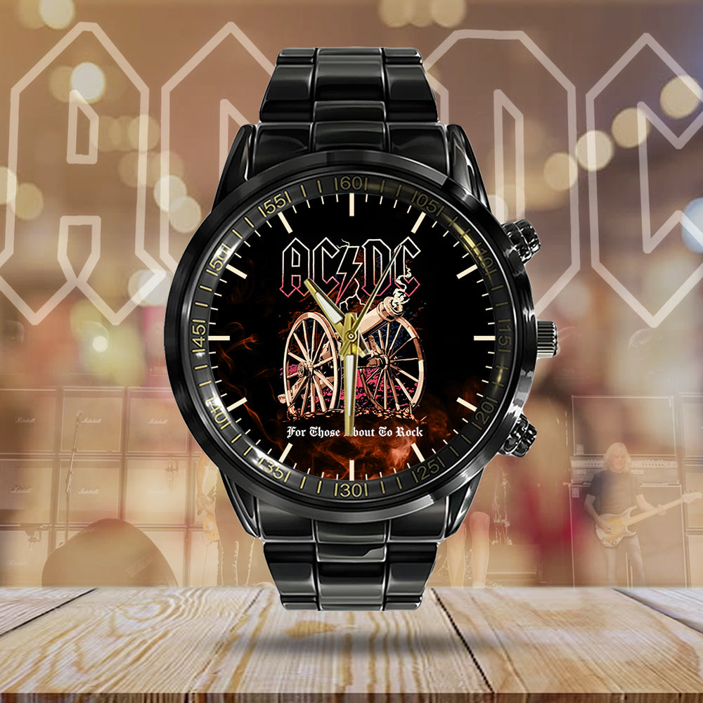 AC/DC Black Stainless Steel Watch – HUANNM 5300
