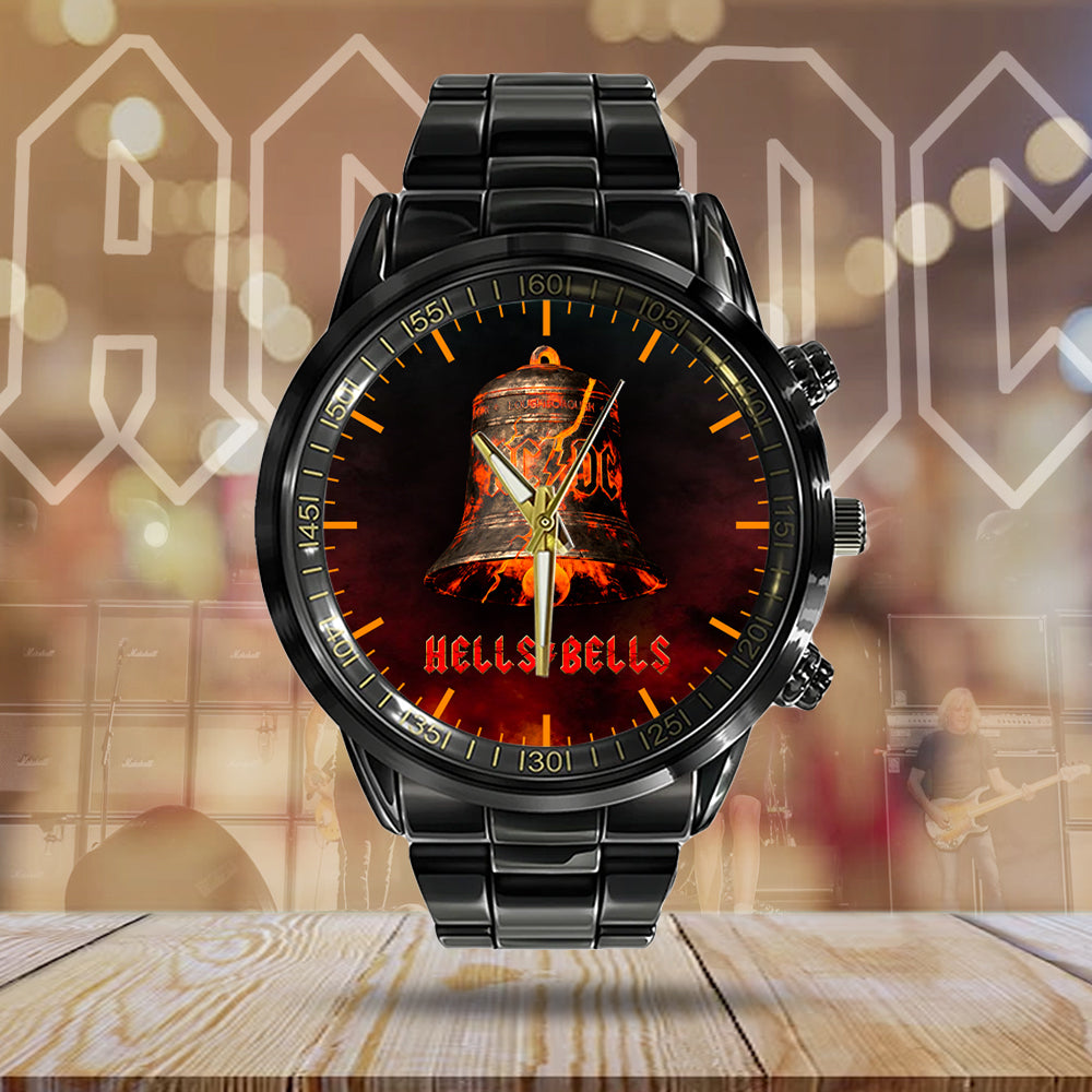 AC/DC Black Stainless Steel Watch – HUANNM 5301