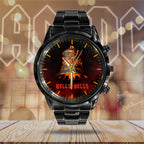 AC/DC Black Stainless Steel Watch – HUANNM 5301