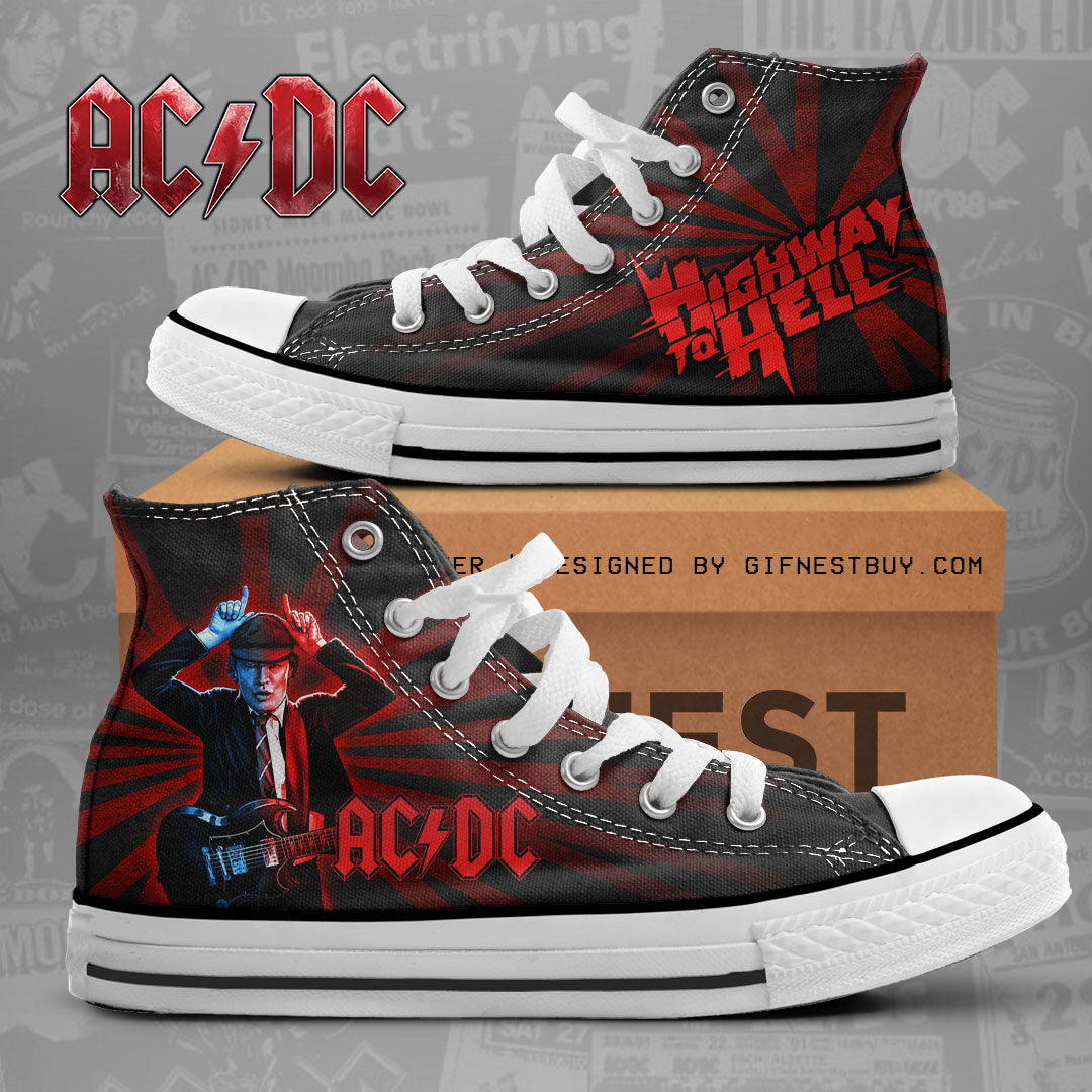 AC/DC High Top Canvas Shoes – NGHIAVT 1088