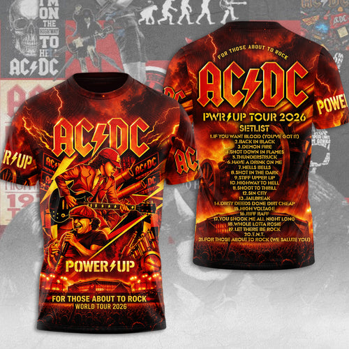 AC/DC World Tour 2026 3D Apparel – TMTHU8118