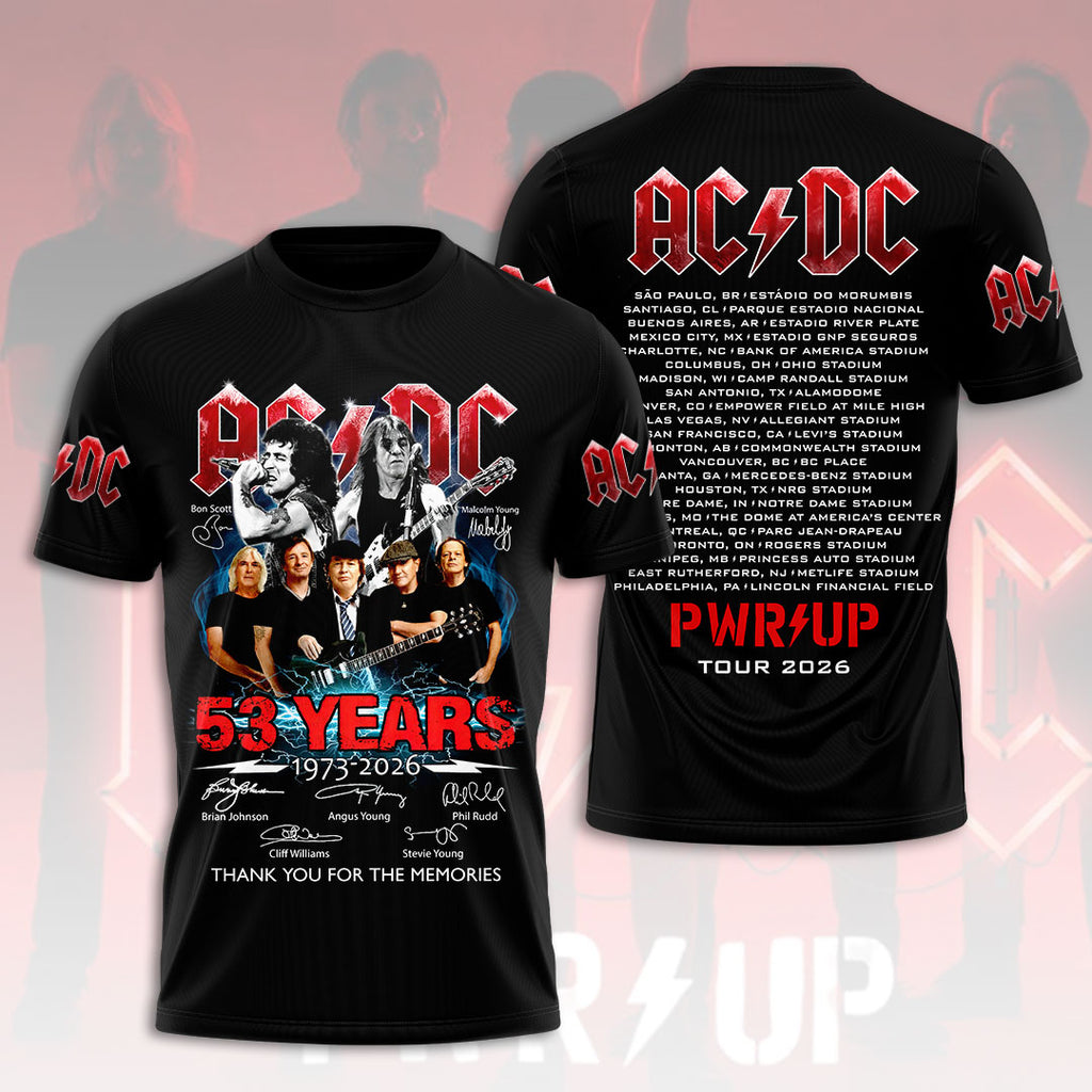 AC/DC World Tour 2026 3D Apparel – HOATT20097
