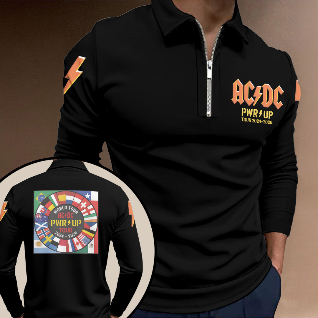 AC/DC World Tour 2026 Zip Polo Shirt – TANTN21352
