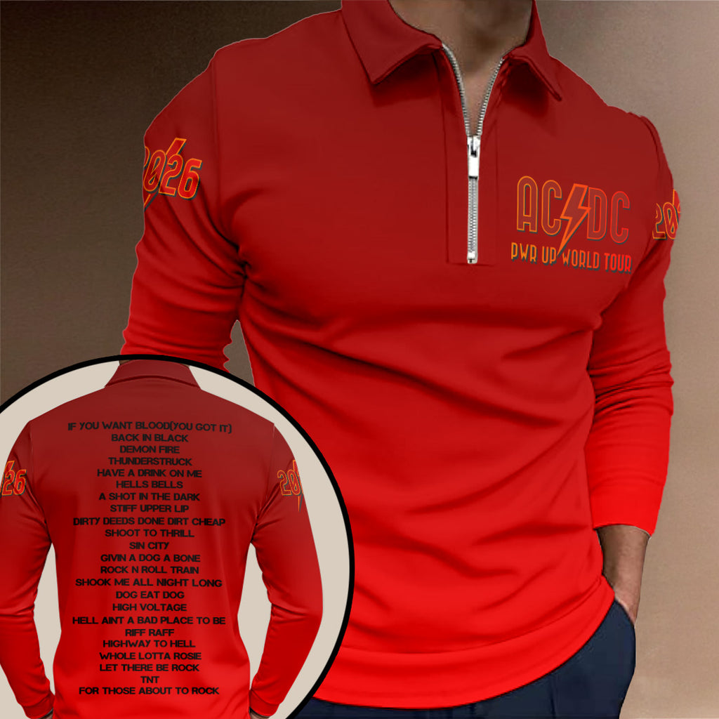AC/DC World Tour 2026 Zip Polo Shirt – TANTN21357