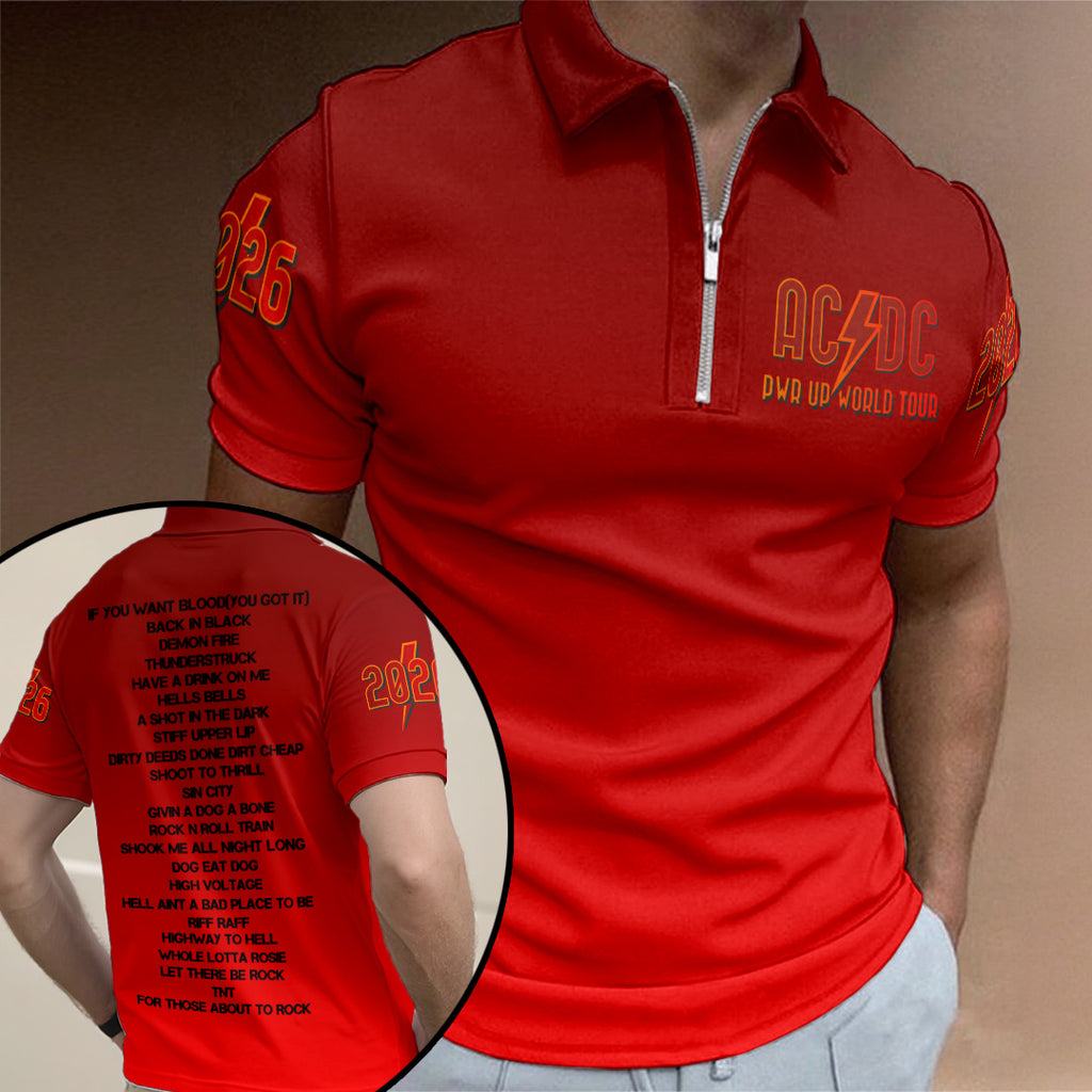 AC/DC World Tour 2026 Zip Polo Shirt – TANTN21357