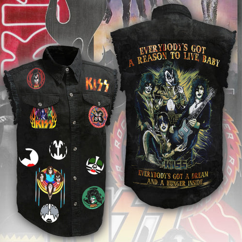KISS 3D Lightweight Sleeveless Denim Shirt – ANHNV 3044