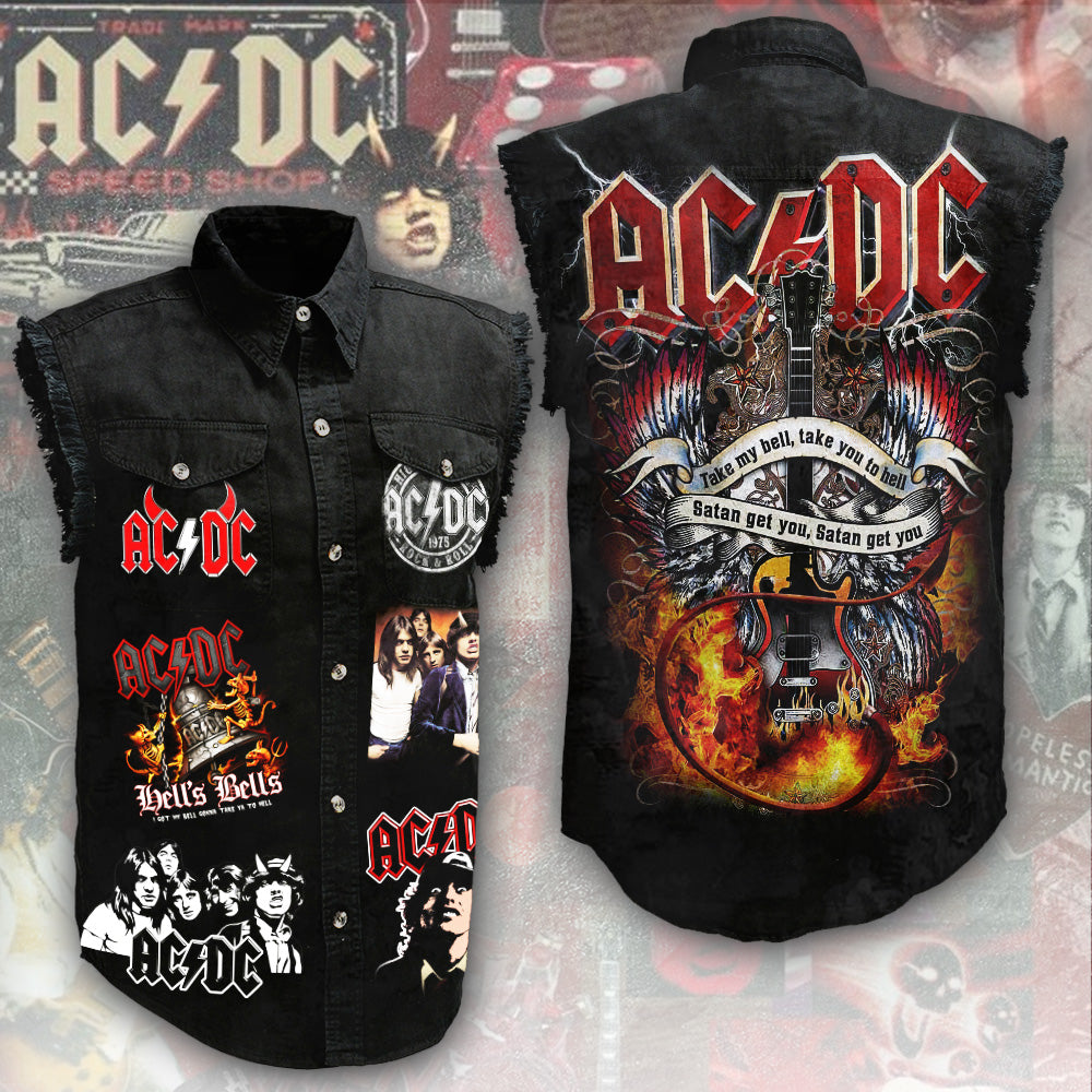 AC/DC 3D Lightweight Sleeveless Denim Shirt – ANHNV 3045