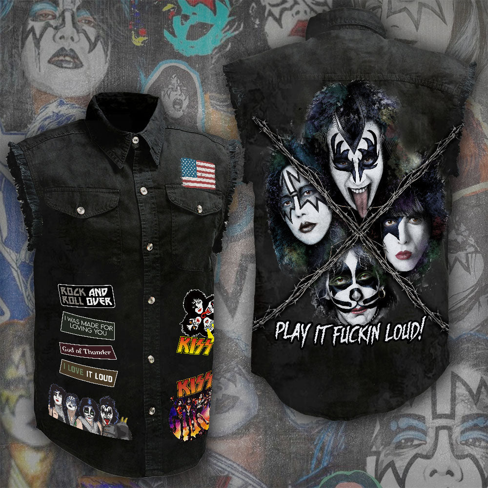 KISS 3D Lightweight Sleeveless Denim Shirt – ANHNV 3064