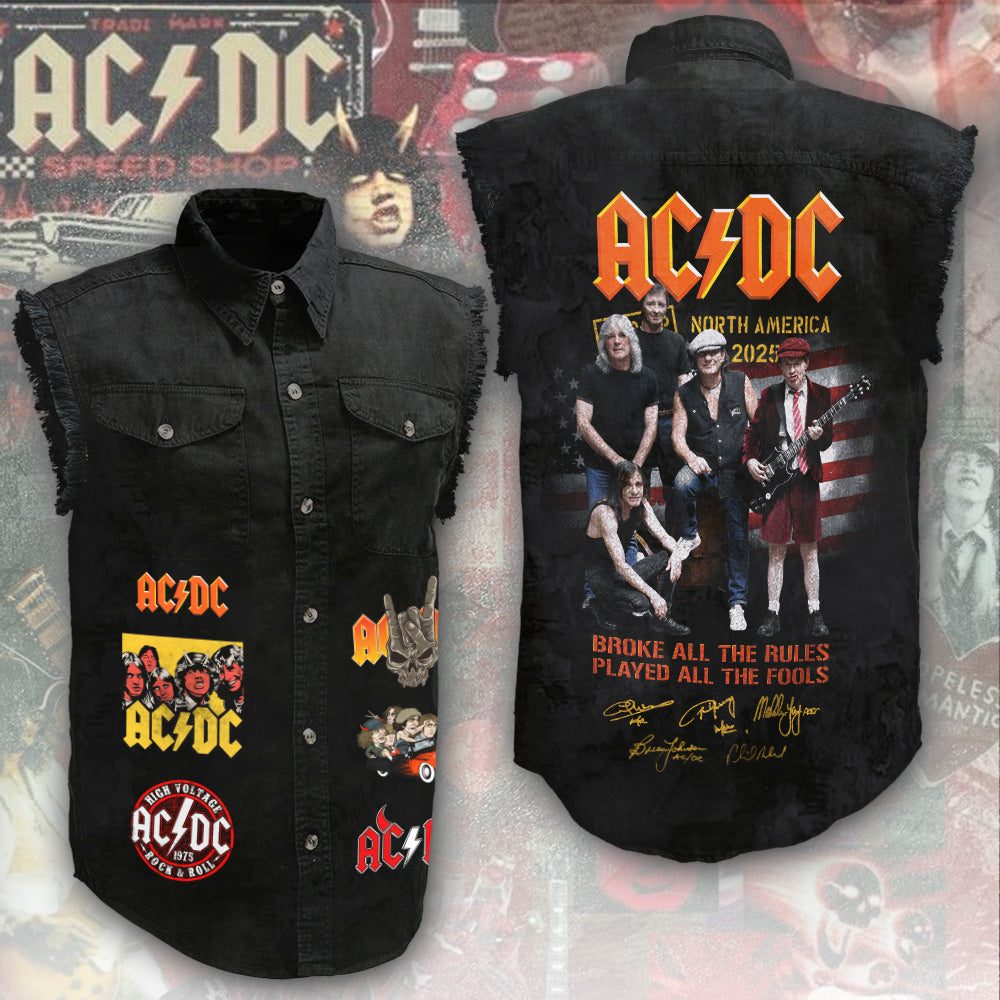 AC/DC 3D Lightweight Sleeveless Denim Shirt – ANHNV 5861