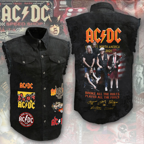 AC/DC 3D Lightweight Sleeveless Denim Shirt – ANHNV 5861