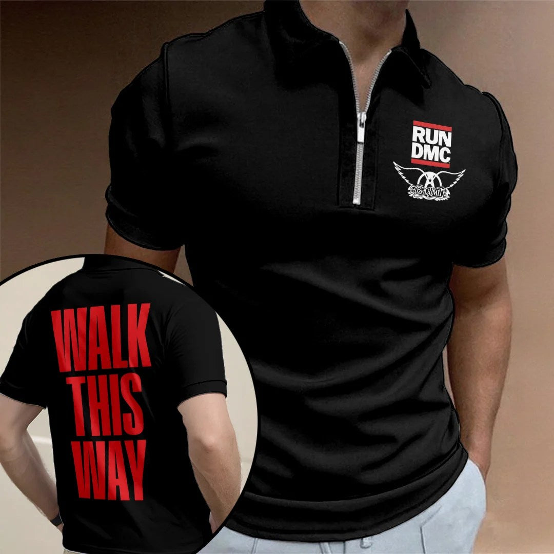 Aerosmith x RUN DMC Walk This Way Zip Polo Shirt – TANTN25351