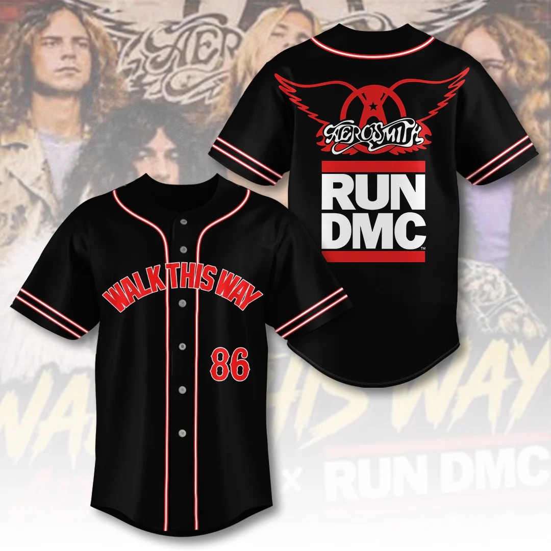 Aerosmith x RUN DMC Walk This Way Baseball Jersey – TANTN25353