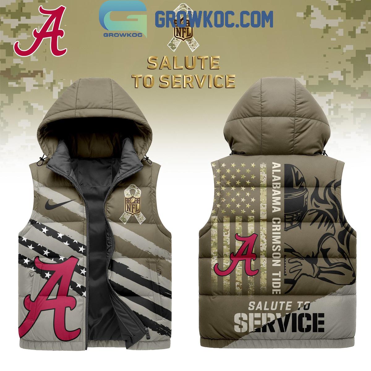 Alabama Crimson Tide Salute To Service Sleeveless Puffer Jacket