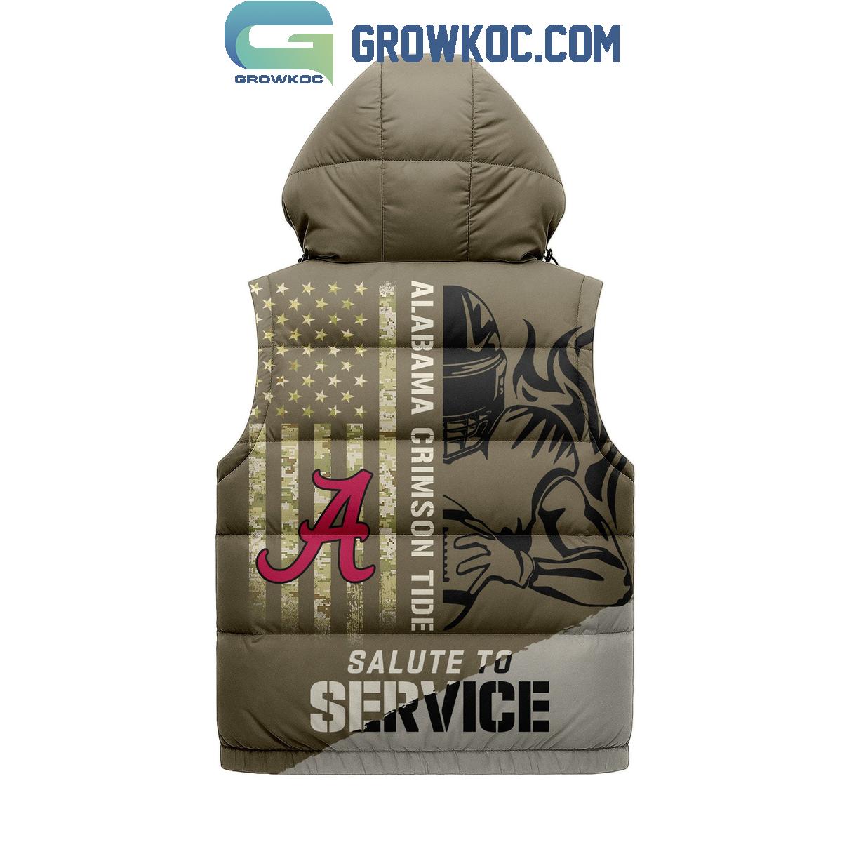 Alabama Crimson Tide Salute To Service Sleeveless Puffer Jacket