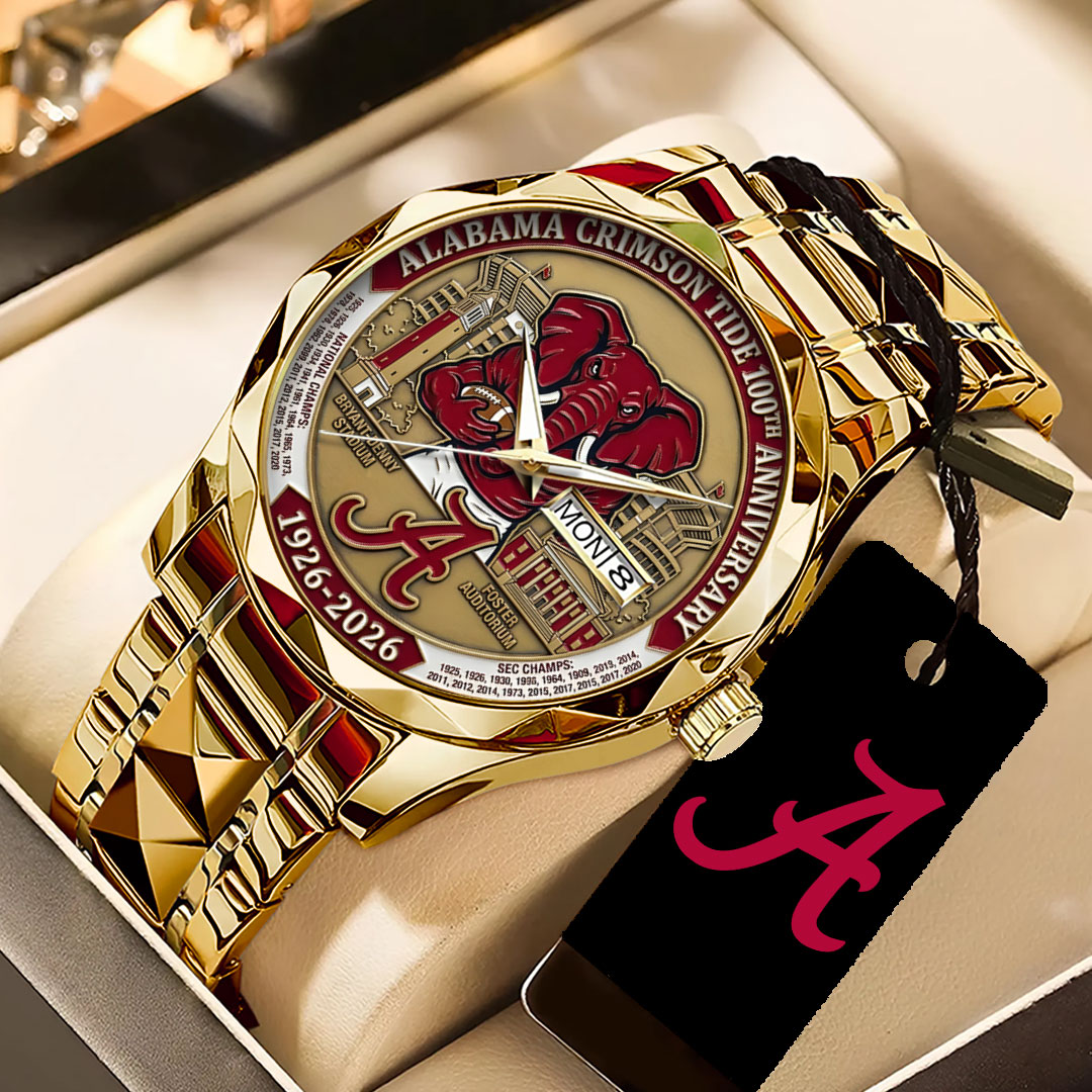 Alabama Crimson Tide Football 100th Anniversary 2026 Alloy Luxury Quartz Watch – TANTN21312