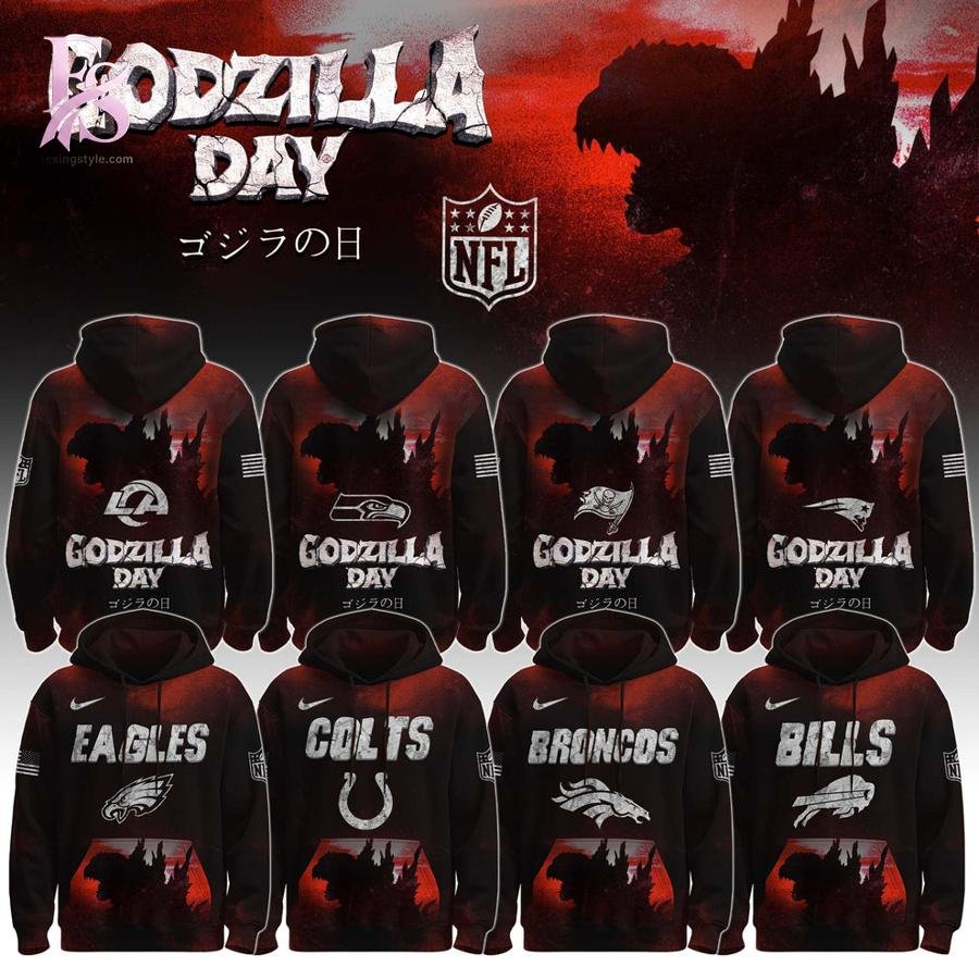 All Team NFL x Happy Godzilla Day Hoodie