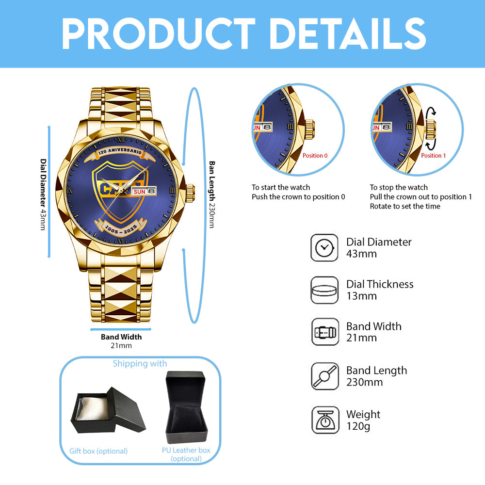 Boca Juniors 120th Anniversary 2025 Alloy Luxury Quartz Watch – GNE4251