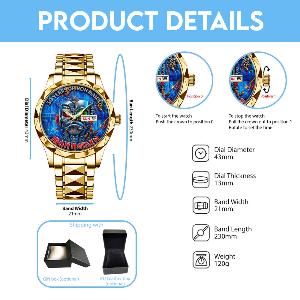 Iron Maiden Alloy Luxury Quartz Watch – TMTHU 129