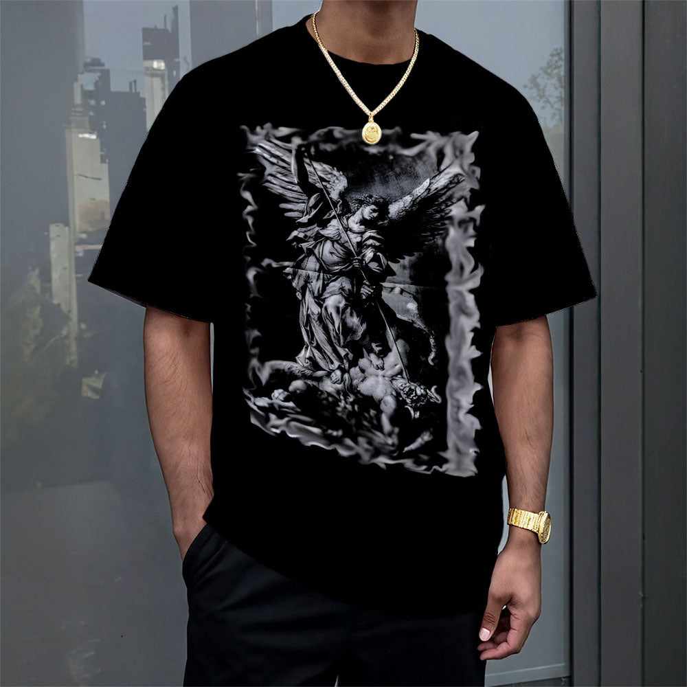 Archangel Michael defeats Satan 3D Apparel – TANTN15223