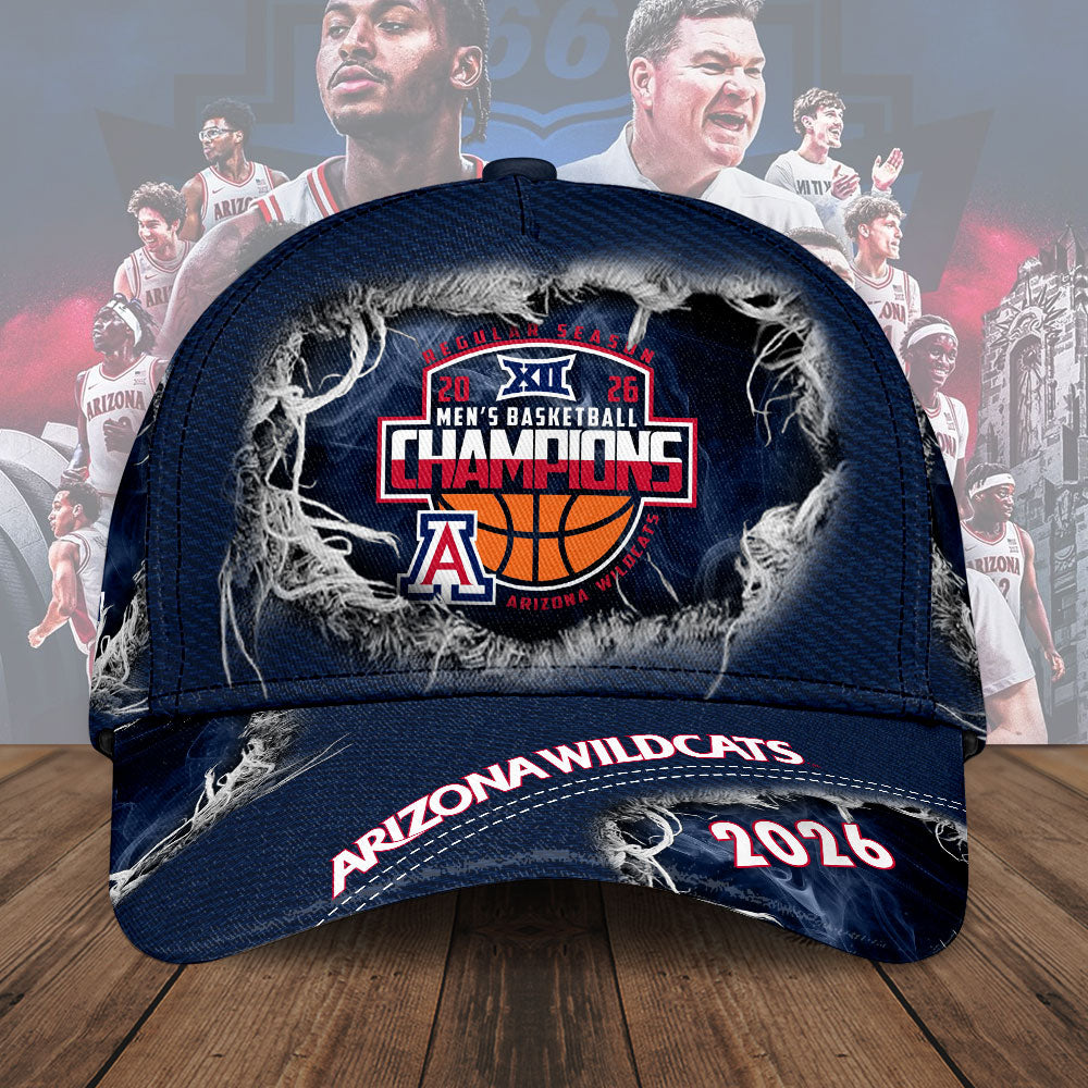 Arizona Wildcats 2026 Big 12 Men's Basketball Tournament Champions Classic Cap – TMTHU4427