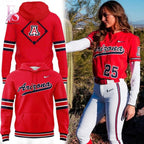 Arizona Wildcats Softball All Red Retro Uniform Hoodie