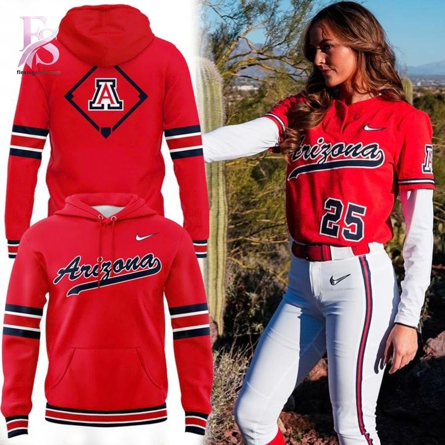 Arizona Wildcats Softball All Red Retro Uniform Hoodie