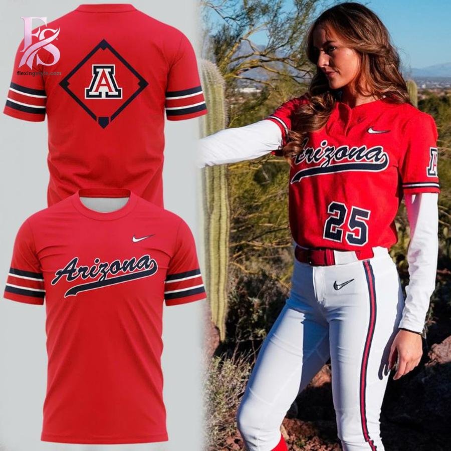 Arizona Wildcats Softball All Red Retro Uniform Hoodie