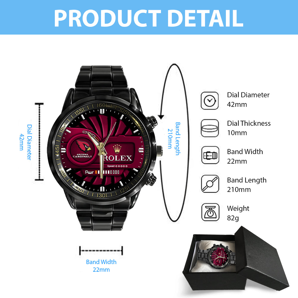 Arizona Cardinals x Rolex Black Stainless Steel Watch – MAITM13123