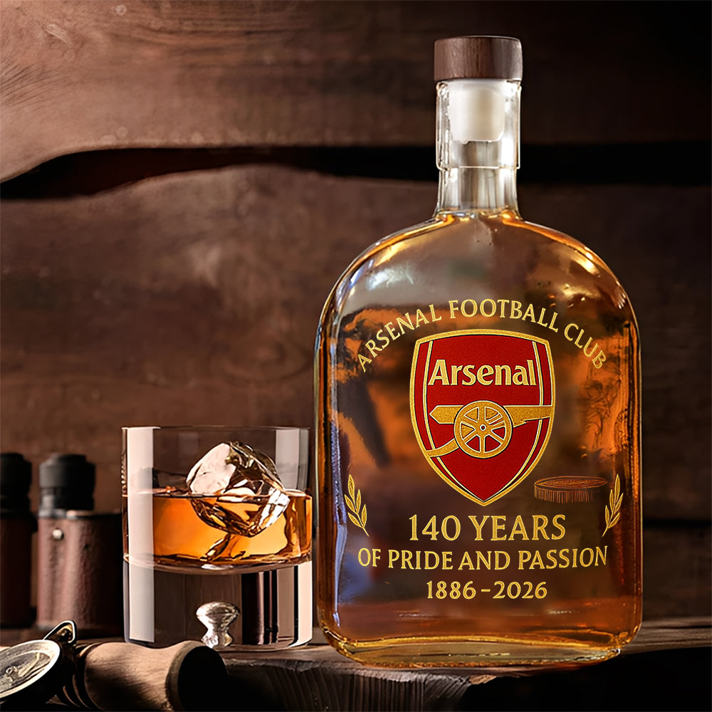 Arsenal FC 140 Years 25oz Empty Whiskey Bottle – MAITM13726
