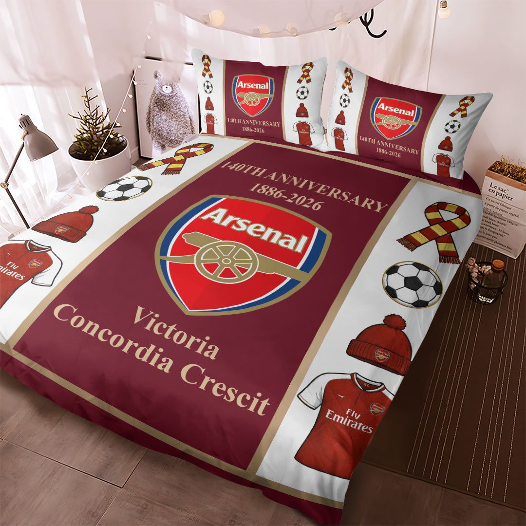 Arsenal FC 140th Anniversary 3-Piece Duvet Bedding Set – MAITM14744