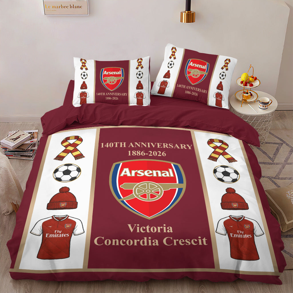 Arsenal FC 140th Anniversary 3-Piece Duvet Bedding Set – MAITM14744