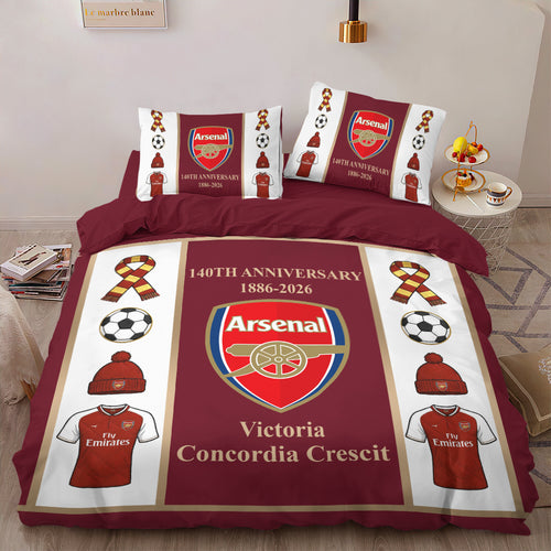 Arsenal FC 140th Anniversary 3-Piece Duvet Bedding Set – MAITM14744