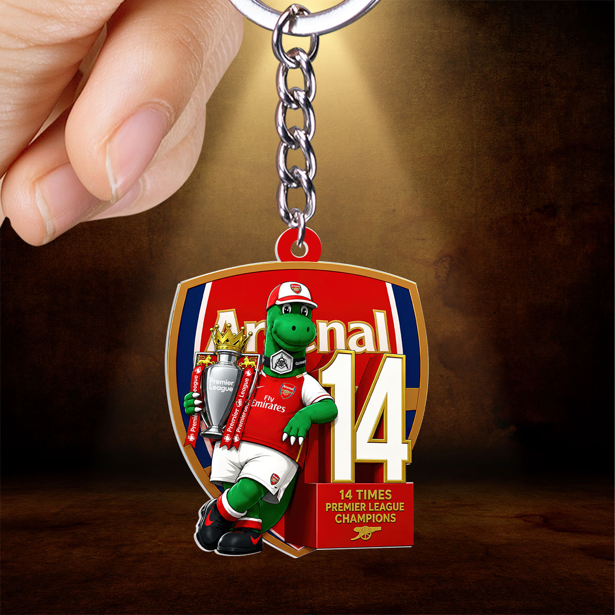 Arsenal FC Premier League Champions 25/26 Custom Shape 2-sided Keychain – HOATT18129