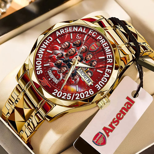 Arsenal FC Premier League Champions 25/26 Alloy Luxury Quartz Watch – TMTHU6325