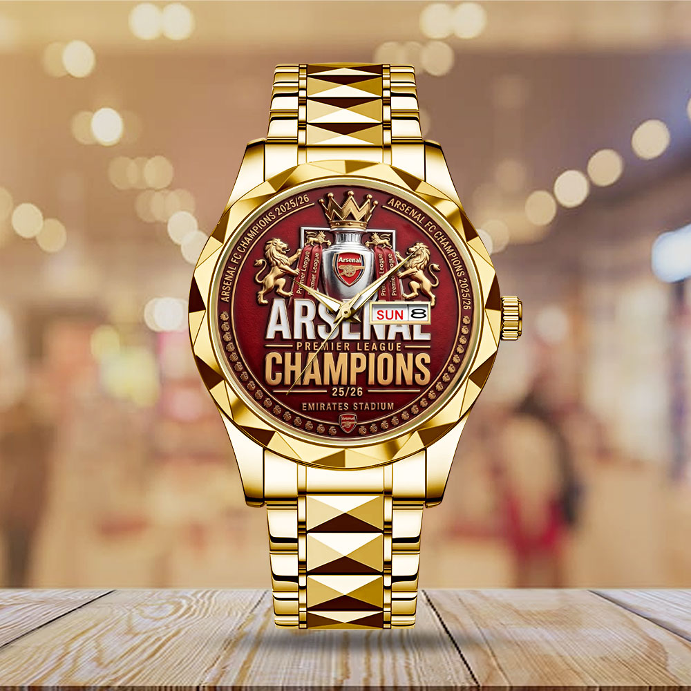Arsenal FC Premier League Champions 25/26 Alloy Luxury Quartz Watch – TMTHU6430